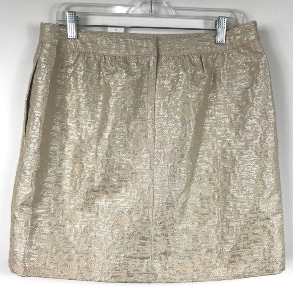 New Loft Pencil Gold Skirt Silver Sparkle Lined - Picture 7 of 7